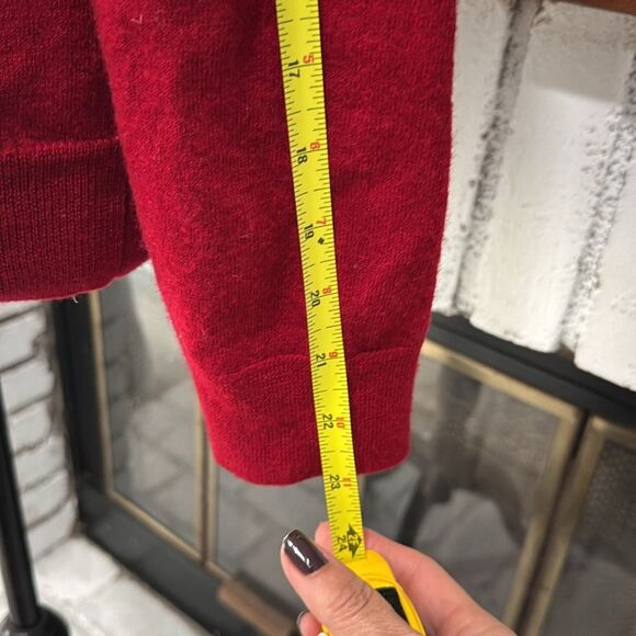 Express Women Sweater Red 100% Extra Fine Merino Wool Modern Fit Large Crewneck - Picture 4 of 7